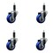 Service Caster 3'' Blue Poly Wheel Swivel 1'' Expanding Stem Caster Set, 4PK SCC-EX20S314-PPUB-BLUE-1-4 - alternate 1